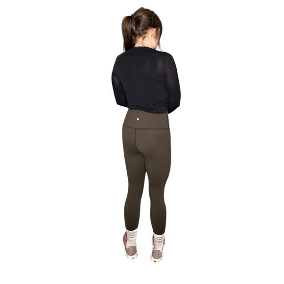 LULULEMON Washed Black Long Sleeve Front Tie Cropped Shirt Women's Small Yoga - Picture 5 of 6